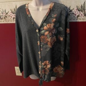 Floral Button-Up Women Top